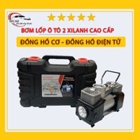 Bơm lốp ô tô 2 xi lanh ngắt tự dộng màn hình led kết hợp đèn pin, máy bơm lốp oto , xe hơi, bán tải, xe tải cỡ nhỏ