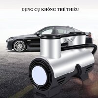 Bơm Lốp Ô Tô Điện Áp 12V Đa Năng - Máy Bơm Khí Áp Suất Cao Tích Hợp Đèn Led Tiện Lợi