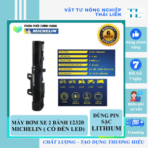 Bơm lốp xe mini dùng pin sạc Michelin 12320 (500mAh)