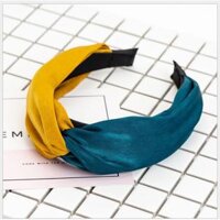 Bờm lụa bản to phối hai mầu sang chảnh cao cấp đảm bảo như hình BN37 - Vàng - Xanh