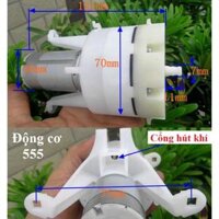 Bơm màng 12v Động cơ 555 - 10 lít khí  phút - Motor 555 khung nhựa