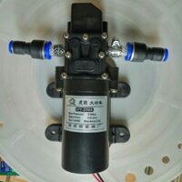 bơm mini (chưa có nguồn) để chế máy phun sương (có sẵn 2 tai nối ống phun sương) hoặc tăng áp máy gặt rửa xe tướicây