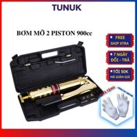 Bơm mỡ 2 ty 900cc TUNUK , bơm tay 2 xilanh sử dụng mỡ xô  hoặc tuýp