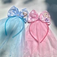 Bờm nơ bản to elsa có tà dài cho bé