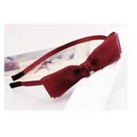 Bờm nơ cài tóc handmade chất liệu voan mỏng BN52 - Màu đỏ đô