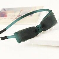 Bờm nơ cài tóc handmade chất liệu voan mỏng BN52 - Màu xanh lá