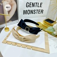 Bờm Nơ Đá Cao Cấp ❤️Freeship❤️Cài Tóc Nơ Đá Mới Nhất 2021, 2 Màu Be và Đen Cực Xinh và Sang Chảnh