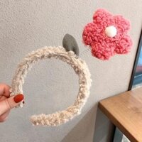 Bờm Rửa Mặt Cài Tóc Cá Mập, Cà Rốt Hàn Quốc, Băng Đô Cài Tóc cute nhiều mẫu PT09 - Hoa hồng PT03