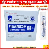 Bơm Tiêm 5ml/cc Vinahankook Sử Dụng 1 Lần Dùng Trong Y Tế [Hộp 100 Cái]