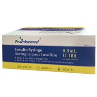 Bơm tiêm Insulin Promisemed 31g Tân Hiếu dùng để tiêm insulin dưới da cho bệnh tiểu đường (100 cái)