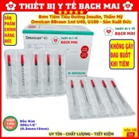 Bơm Tiêm Insulin Tiêm Tiểu Đường, Thẩm Mỹ Omnican BBRAUN 1ml U100, U40 [Hộp 100 Cái, Chính Hãng SX Đức]