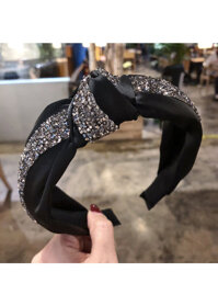 Bờm tóc phối kim sa lấp lánh sang trọng - BN94 kim sa xám