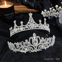 Bờm Tóc Vương Miện Công Chúa Rhinestone cao cấp cho nữ vương miện sinh nhật lần thứ mười tám vương miện kẹp tóc vương miện Váy cưới cô dâu vương miện Phượng Hoàng