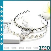 Bờm tóc xoắn đính ngọc, băng đô cài tóc nữ tính PT22 - PT22 Đen