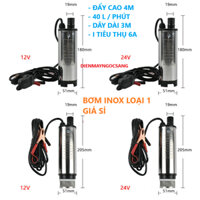 Bơm tõm bơm ngâm bơm chìm 12v chất liệu inox phù hợp hút dầu hút nước loại tốt đẩy khỏe