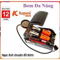 Bơm Xe Bơm Hơi Đạp Chân Kapusi Xe Máy Xe Đạp Ô Tô Đa Năng Mini 2 Xilanh