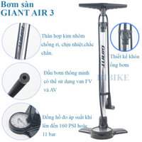 Bơm xe đạp Giant Air 3-đồng hồ PSI/BAR