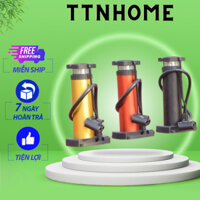 Bơm xe đạp mini đạp chân hợp kim nhôm bơm hơi áp suất cao 140PSI