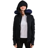 BOMBAX 10 Pocket Womens Sweatshirts Hoodies Zip Up Travel Pillow Jacket