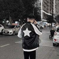Bomber da ngôi sao thêu nổi hottrend