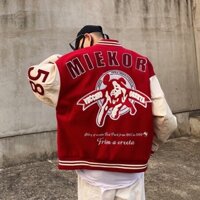 Bomber tay da số 58 , áo varsity jacket unisex thân dạ hot 2023