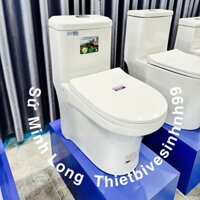 Bồn cầu 1 khối bền tiết kiệm nước bồn cầu giá rẻ men sứ Minh Long chống bám bẩn  GIÁ RẺ(SỈ TỪ 5 BỘ-HỎA TỐC HÀ NỘI)