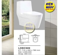 Bồn cầu 1 khối giá rẽ Lendo LDBC909 và REVIEW SẢN PHẨM