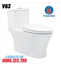 Bồn cầu 1 khối nắp êm Viglacera V63 xả nhấn
