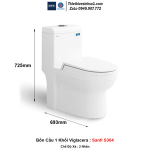Bồn cầu 1 khối Sanfi S304