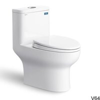 Bồn Cầu 1 Khối Viglacera V64 + Tặng Kèm Xịt Vệ Sinh VG826