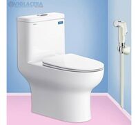 Bồn cầu 1 khối Viglacera V64 (Tặng vòi xịt)