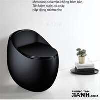 Bồn Cầu 1 Khối,Bồn Cầu Trứng Màu Đen,Bồn Cầu Trứng Trắng,Bồn Cầu Trứng Men Bóng Phủ Nano,Bàn Cầu Xả Nước Xoáy