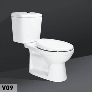 Bồn cầu 2 khối 1 nút nhấn Hảo Cảnh V09