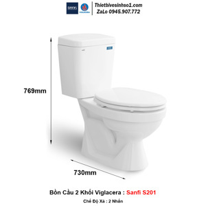 Bồn cầu 2 khối Sanfi S201