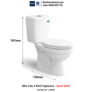 Bồn cầu 2 khối Sanfi S202