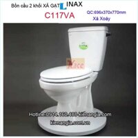 Bồn cầu 2 khối xả gạt INAX,bệt két rời  INAX-C117VA