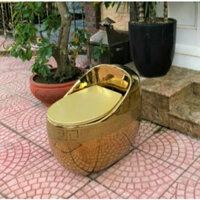 Bồn cầu, bệt mạ vàng quả trứng nhập khẩu cao câp R22 Gold