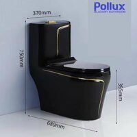 Bồn cầu đen chỉ vàng Pollux PL-C2003
