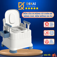Bồn Cầu Di Động Cao Cấp, Chống Trơn, Có Chân Nâng Cao, Bô Vệ Sinh Có Tay Vịn Tựa Lưng Cho Người Già, Bà Bầu, Người Bệnh
