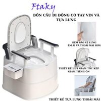 Bồn cầu di động có tay vịn cho người già bà bầu, toilet di động thông minh có đệm, Bô vệ sinh cho người già tại giường HÀNG CHÍNH HÃNG màu ngẫu nhiên