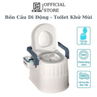 Bồn cầu di động, toilet khử mùi cho người già, bà bầu, người bệnh tiện lợi có tay vịn, đệm tựa lưng, nhựa ABS siêu bền