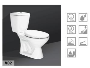 Bồn cầu Hảo Cảnh V02 - 2 khối, 2 nút nhấn