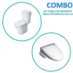 Bồn cầu Inax AC-710A+CW-KB22AVN - 2 khối, nắp rửa điện tử