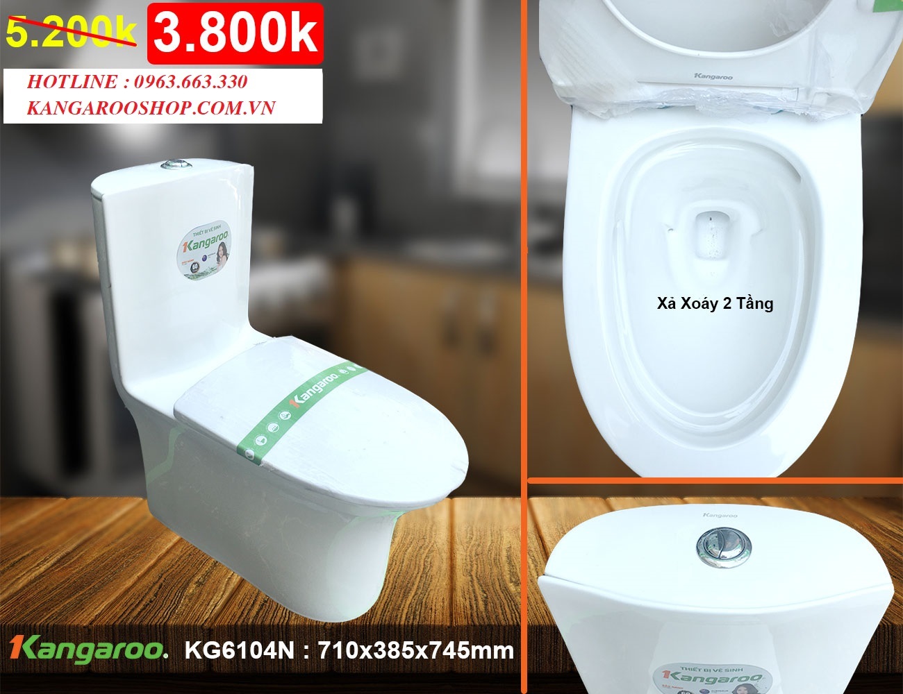 Bồn cầu Kangaroo KG6104N