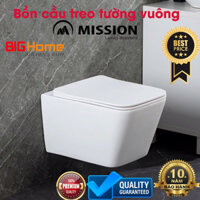 Bồn cầu két nước âm, bồn cầu treo tường Mission hình vuông nhập khẩu