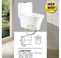 Bồn cầu liền khối giá rẽ LDBC907 & CÁCH ĐẶT ỐNG CHỜ BÀN CẦU VÀ NGUỒN NƯỚC