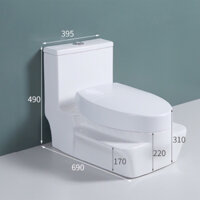 Bồn cầu ngồi xổm cao cấp với 2 chức năng để ngồi mã T2500X cao cấp nhập khẩu