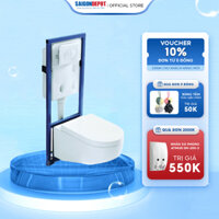 Bồn cầu treo tường ATMOR AT200-G2 & AT2155W nắp đóng êm chất liệu sứ vệ sinh, nắp nhựa UF, két nước âm tường