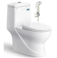 Bồn Cầu Viglacera V38 Nắp V38M + Vòi Xịt VG826 (Thiết bị vệ sinh giá rẻ tại Bình Dương)