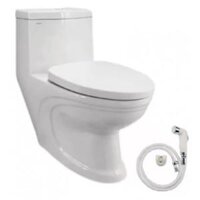 Bồn Cầu VIGLACERA V39M 1 Khối Xả Xoáy Nắp Êm Tặng Xịt